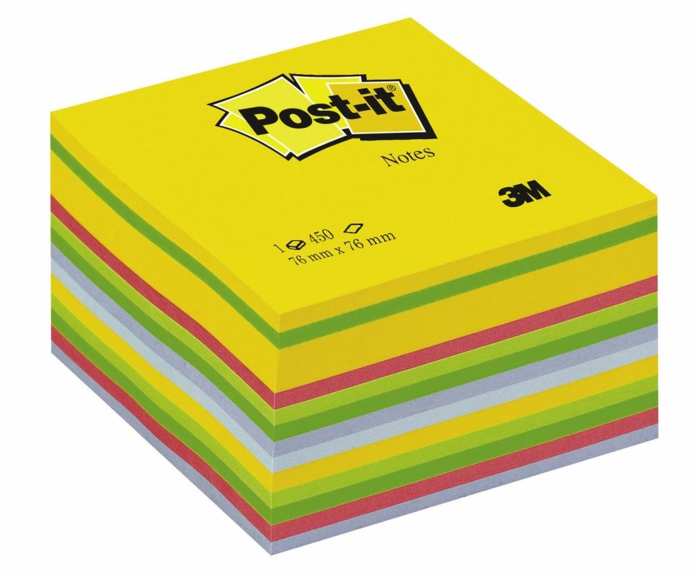 Post-it 76x76mm 450lapos ultra öntapadós szivárványszínű kockatömb