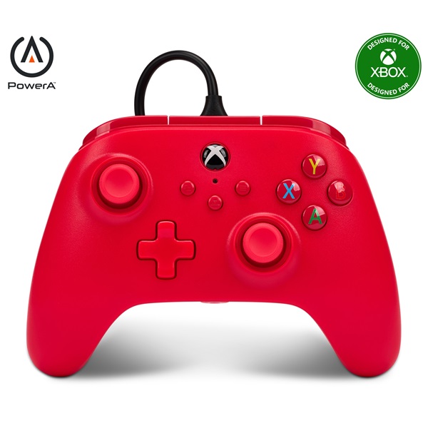 PowerA 1519366-01 Xbox Series X|S/Xbox One vezetékes piros kontroller
