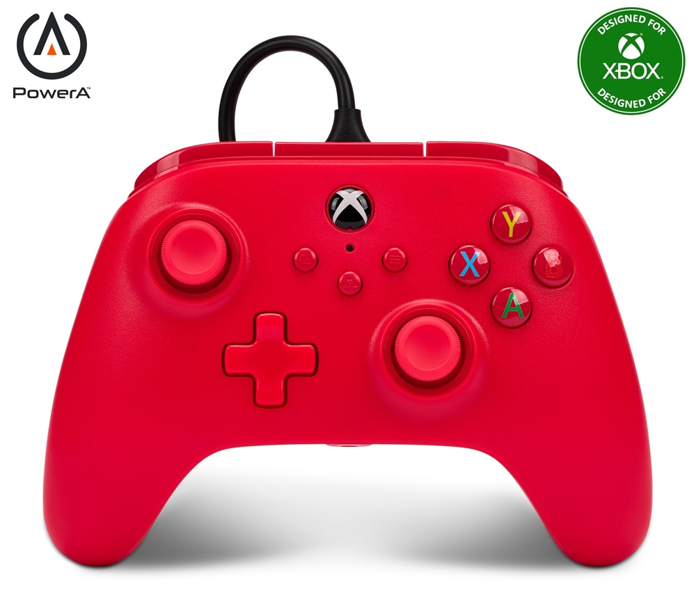 PowerA 1519366-01 Xbox Series X|S/Xbox One vezetékes piros kontroller