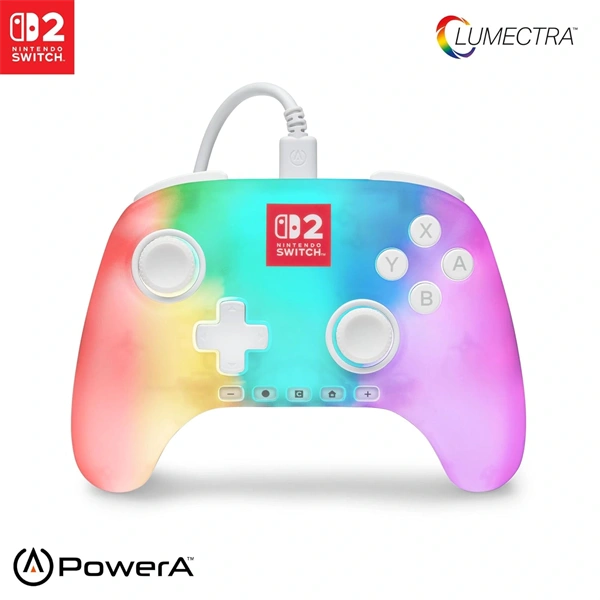 PowerA Advantage Lumectra fehér Nintendo Switch 2 vezetékes kontroller