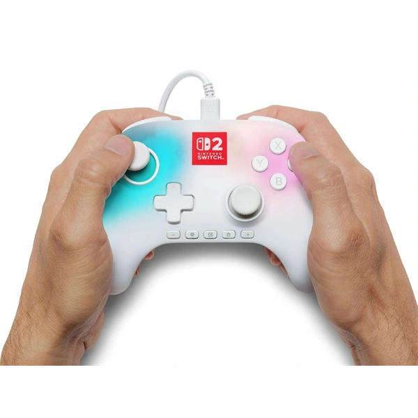 PowerA Advantage Lumectra fehér Nintendo Switch 2 vezetékes kontroller