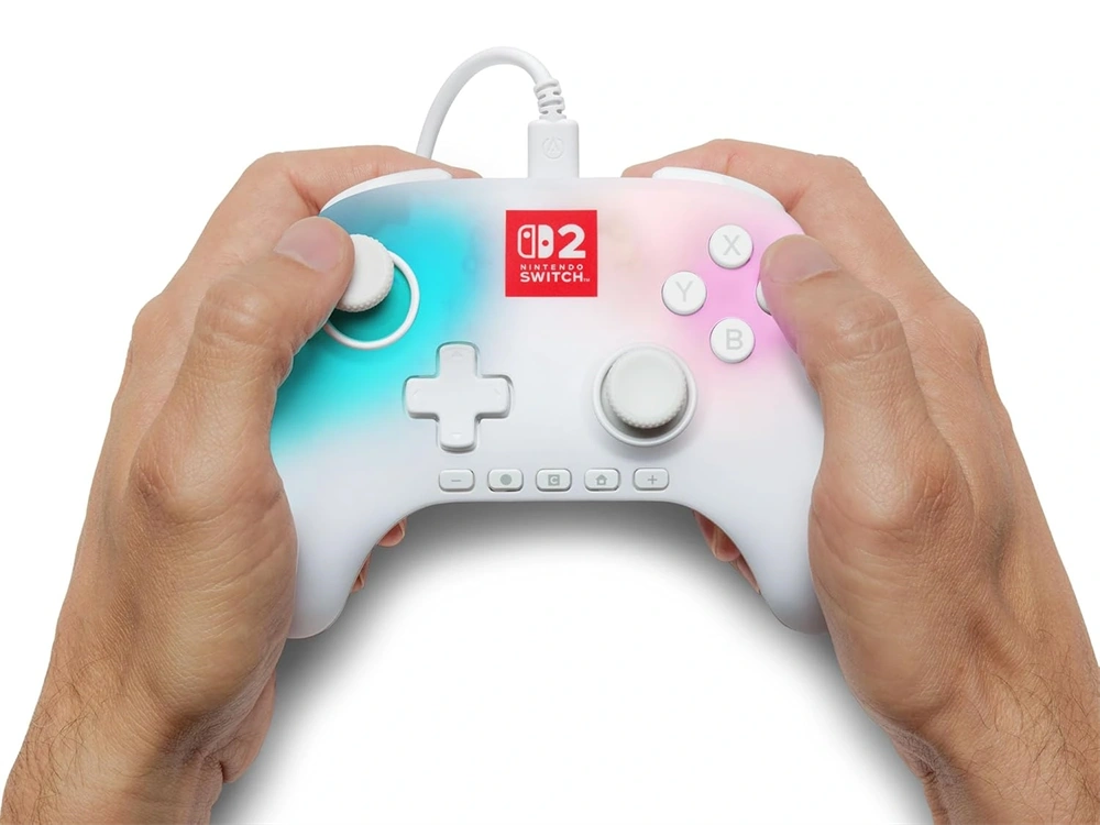 PowerA Advantage Lumectra fehér Nintendo Switch 2 vezetékes kontroller