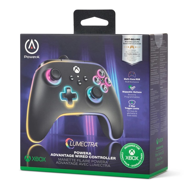 PowerA XBGP0140-01 Advantage Xbox Series X|S vezetékes Lumectra LED kontroller