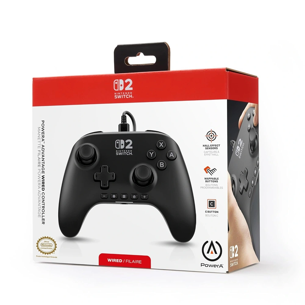 PowerA Advantage fekete Nintendo Switch 2 vezetékes kontroller