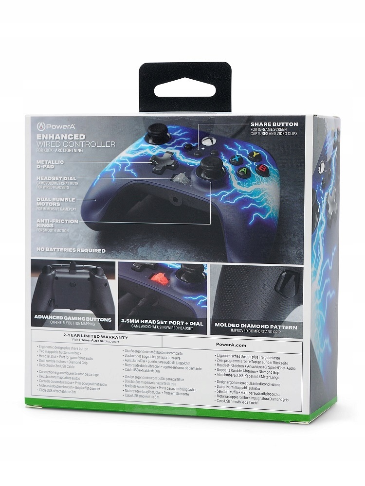 PowerA 1521745-01 Enhanced Xbox Series X|S/Xbox One/PC vezetékes Arc Lightning kontroller