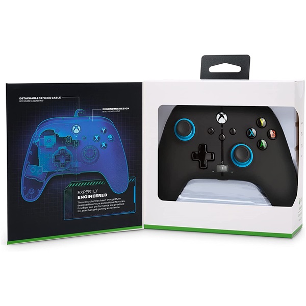 PowerA 1518817-01 Enhanced Xbox Series X|S/Xbox One/PC vezetékes fekete-kék kontroller