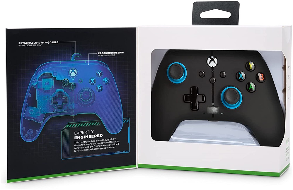 PowerA 1518817-01 Enhanced Xbox Series X|S/Xbox One/PC vezetékes fekete-kék kontroller