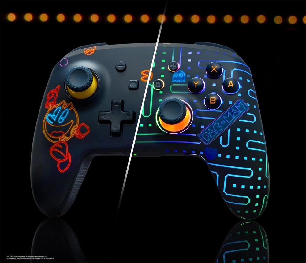 PowerA Enhanced Lumectra Nintendo Switch Pac Man, Neon Arcade vezeték nélküli kontroller