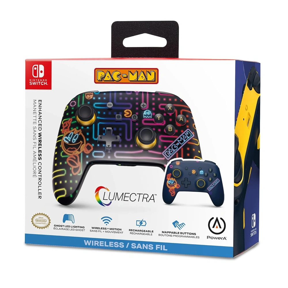 PowerA Enhanced Lumectra Nintendo Switch Pac Man, Neon Arcade vezeték nélküli kontroller