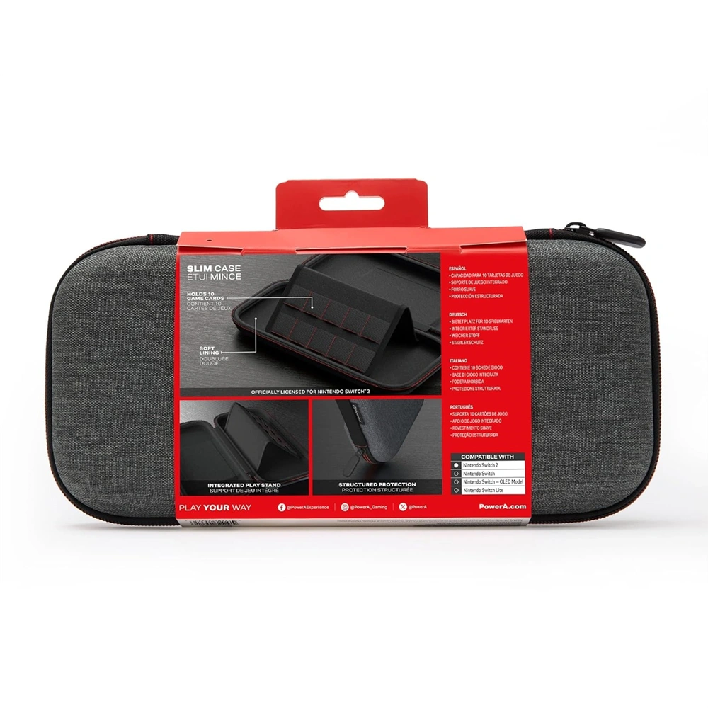 PowerA NSCS0528-01 Nintendo Switch 2 - Dark Heather Grey szürke vékony védőtok