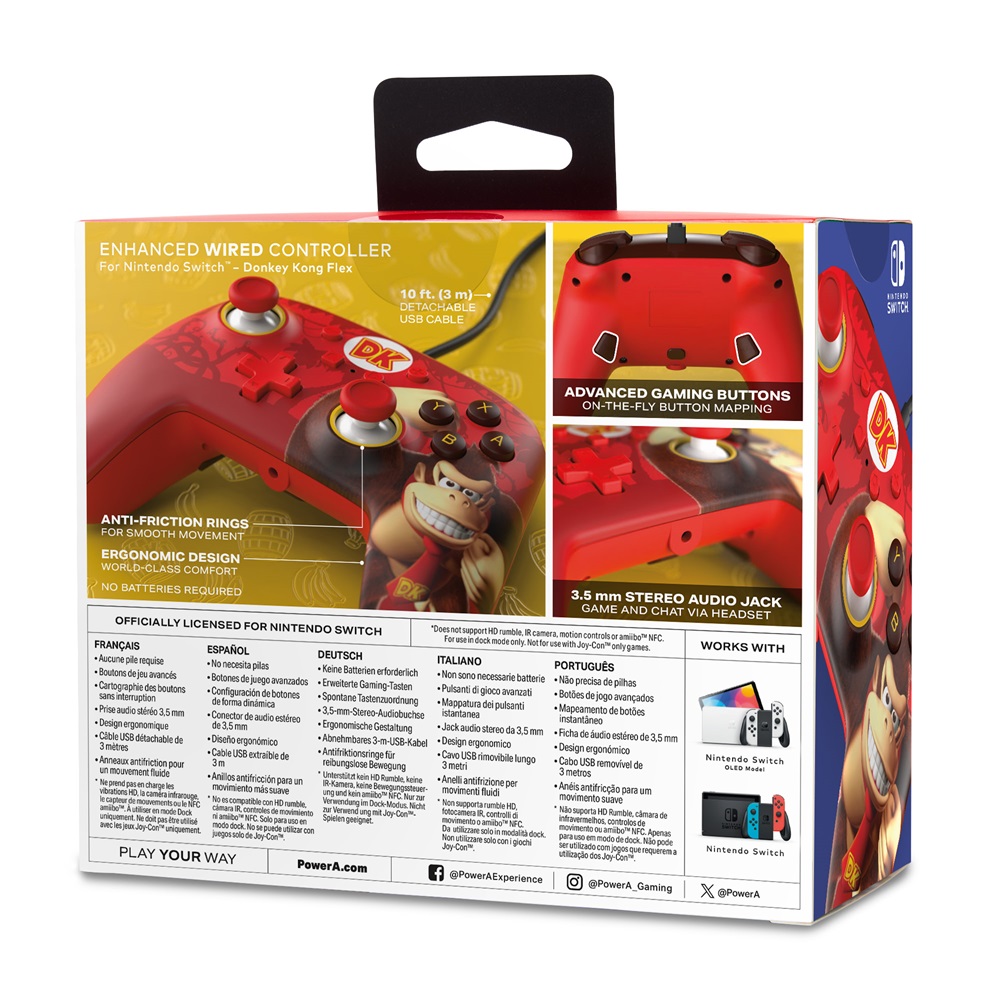 PowerA NSGP0281-01 Enhanced Nintendo Switch vezetékes Donkey Kong Flex kontroller
