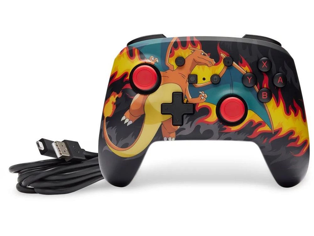 PowerA NSGP0283-01 Enhanced Nintendo Switch vezetékes Charizard Firestorm kontroller