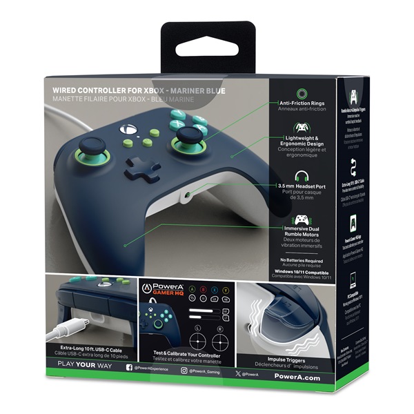 PowerA XBGP0380-01 Xbox Series X|S/Xbox One vezetékes tengerkék kontroller