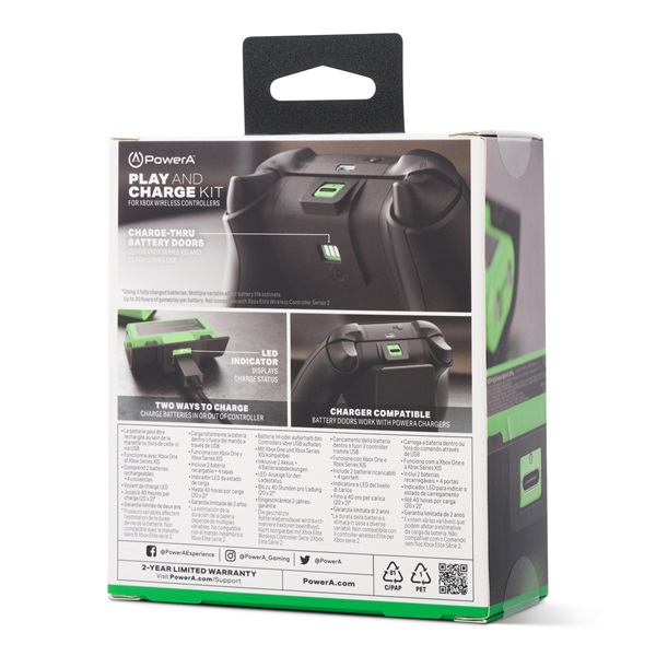 PowerA XBPW0119-01 Play & Charge Xbox Series X|S/Xbox One USB-C zöld töltőszett