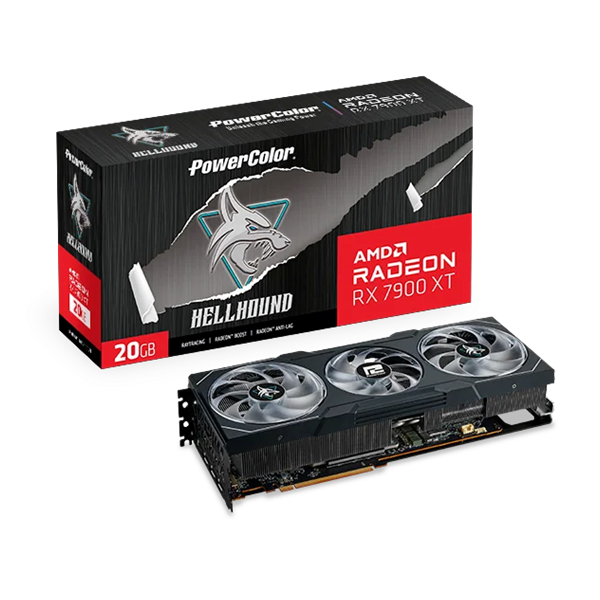PowerColor Hellhound Radeon RX 7900 XT AMD 20GB GDDR6 320bit PCIe videókártya