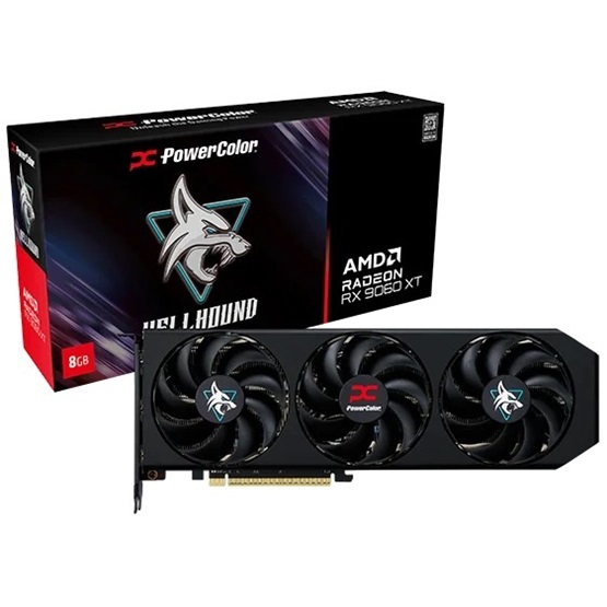 PowerColor RX 9060 XT Hellhound AMD 8GB GDDR6 128bit PCIe videókártya