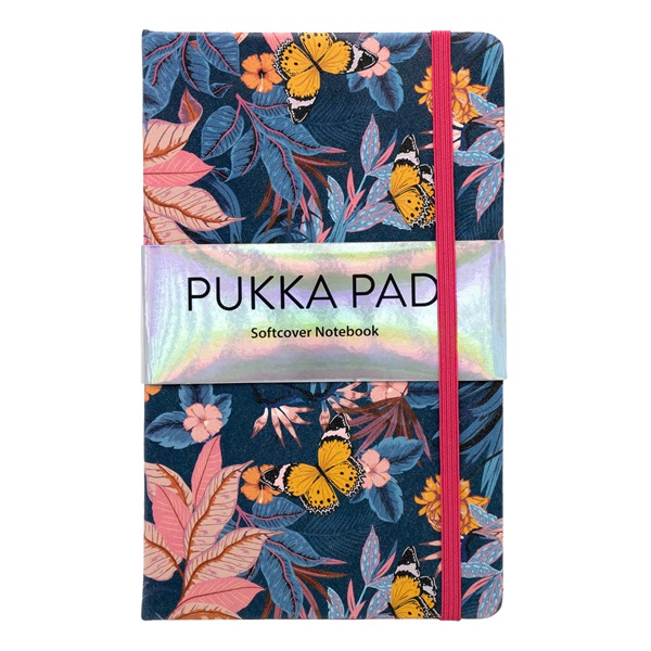 Pukka Pad Bloom A5 192 oldalas vonalas kék gumipántos napló