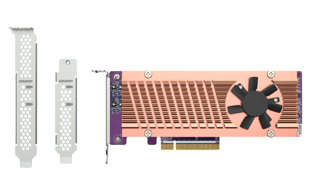 QNAP QM2-2P-384A 2x M.2 SSD port bővítő kártya, PCIe