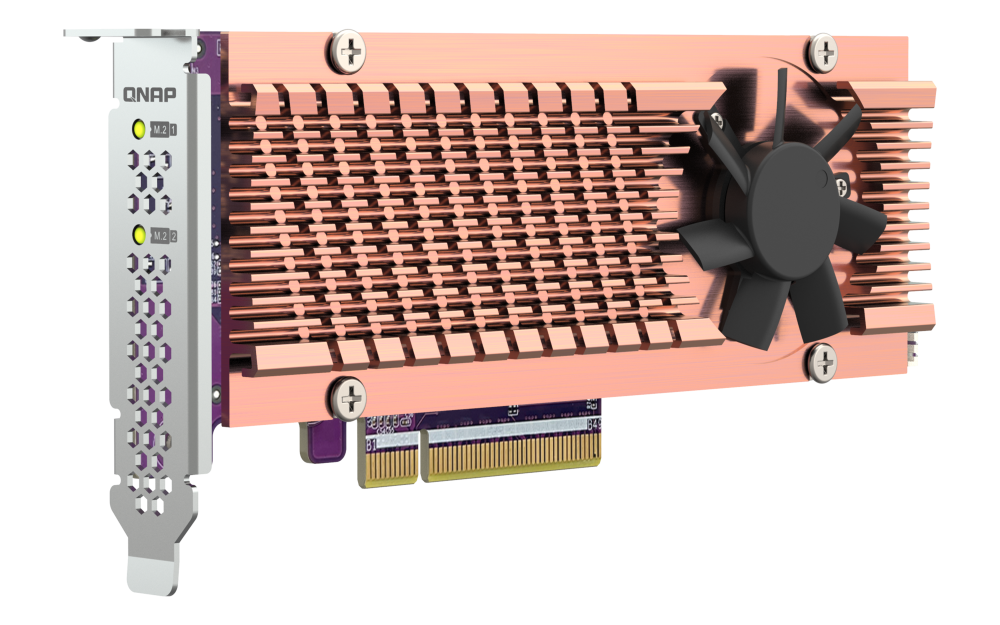 QNAP QM2-2P-384A 2x M.2 SSD port bővítő kártya, PCIe