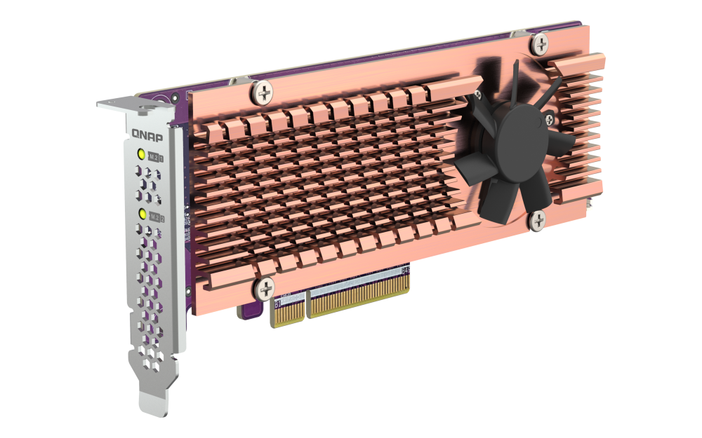 QNAP QM2-2P-384A 2x M.2 SSD port bővítő kártya, PCIe