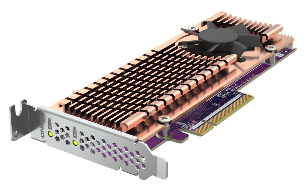QNAP QM2-2P-384A 2x M.2 SSD port bővítő kártya, PCIe