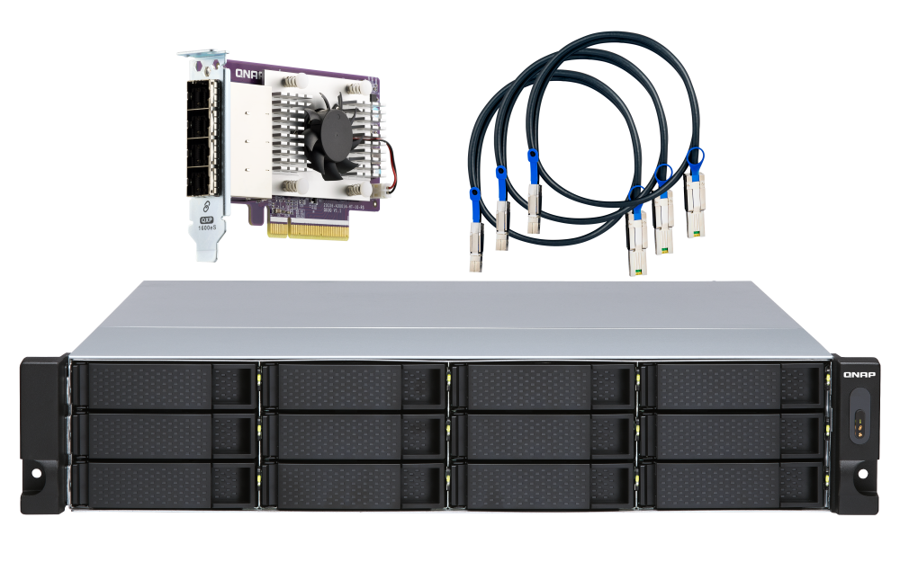 QNAP TL-R1200S-RP 12xSSD/HDD 2U rackbe szerelhető JBOD bővítőegység