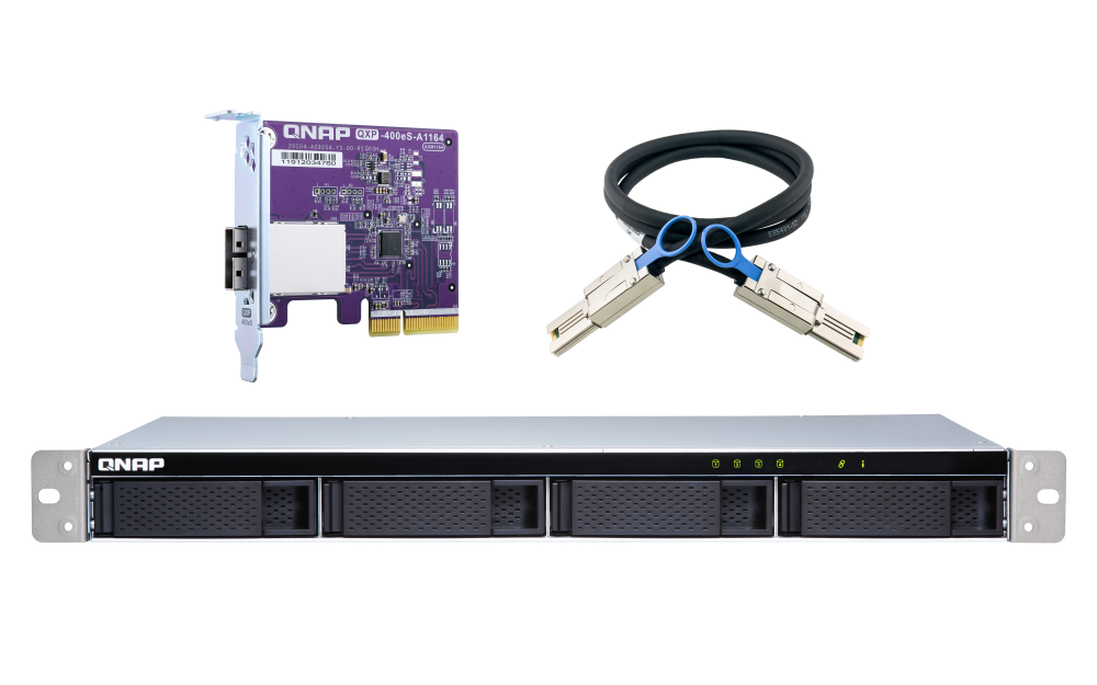 QNAP TL-R400S 4xSSD/HDD 1U rackbe szerelhető JBOD bővítőegység