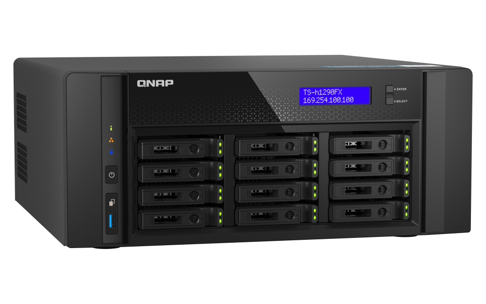 QNAP TS-h1290FX-7232P-64G 12xSSD/HDD ZFS NAS