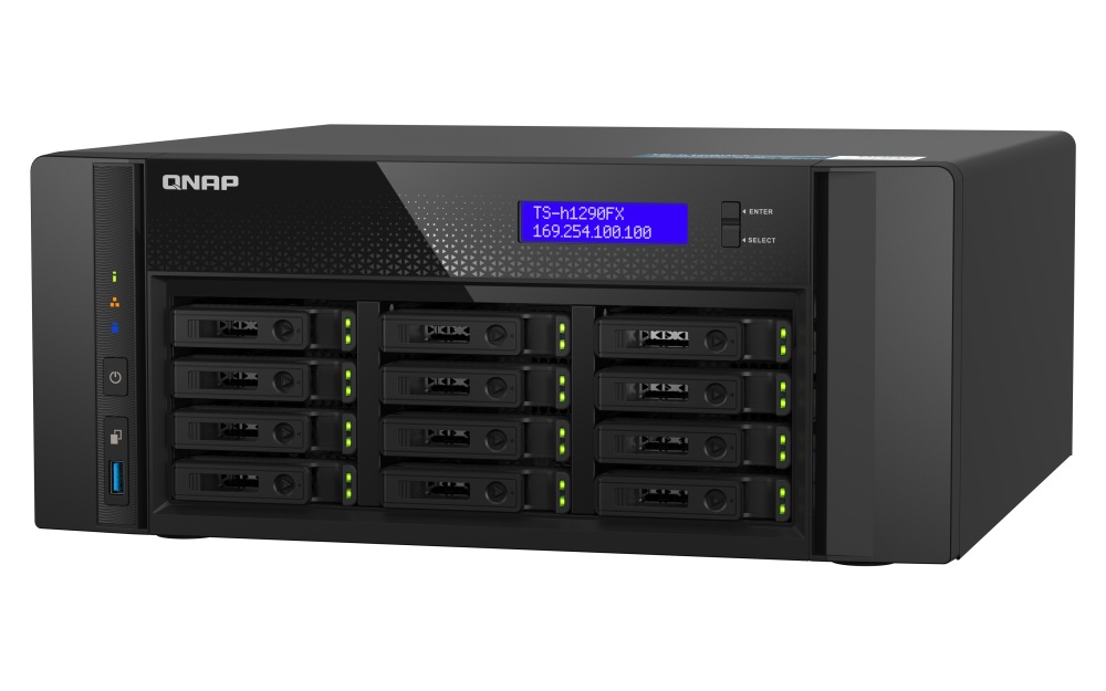 QNAP TS-h1290FX-7232P-64G 12xSSD/HDD ZFS NAS