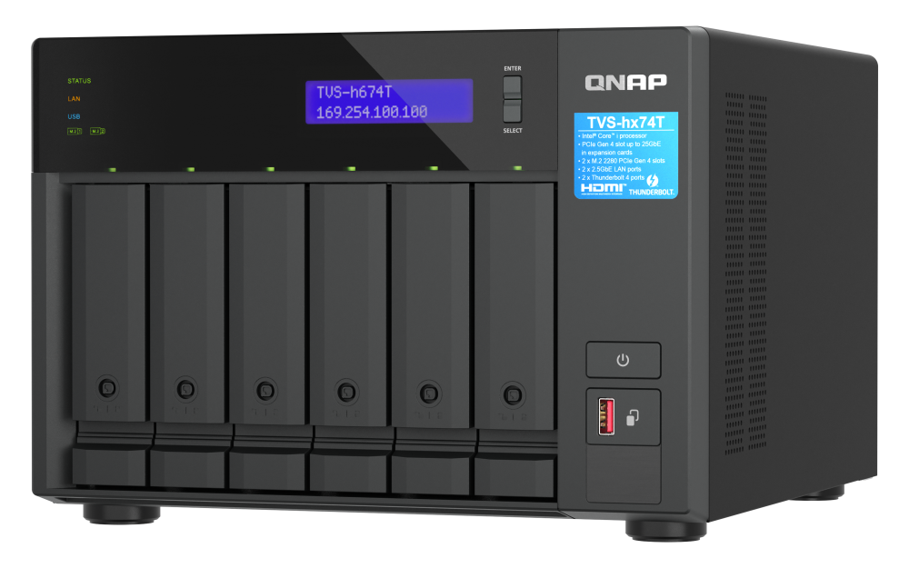 QNAP TVS-h674T-i5-32G 6xSSD/HDD Thunderbolt NAS