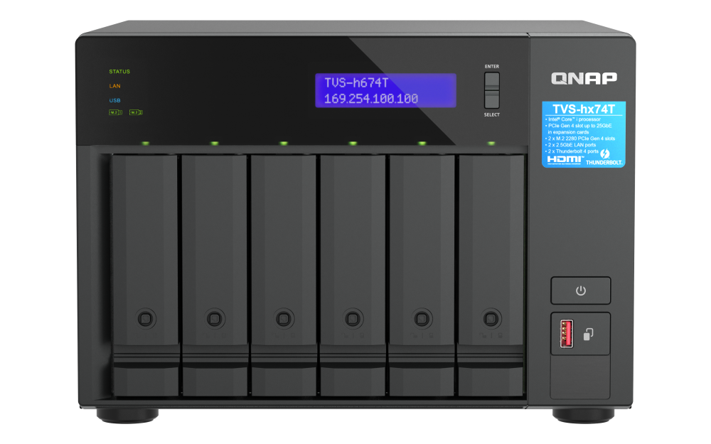 QNAP TVS-h674T-i5-32G 6xSSD/HDD Thunderbolt NAS