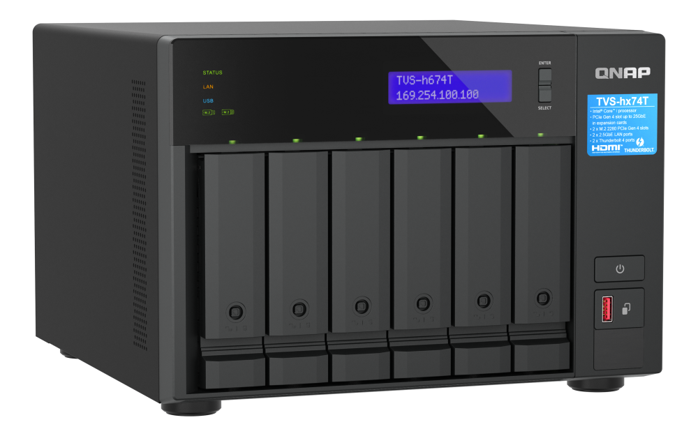 QNAP TVS-h674T-i5-32G 6xSSD/HDD Thunderbolt NAS