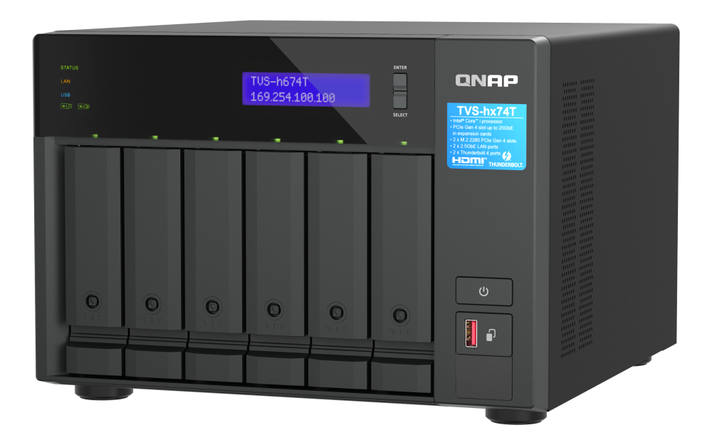 QNAP TVS-h674T-i5-32G 6xSSD/HDD Thunderbolt NAS