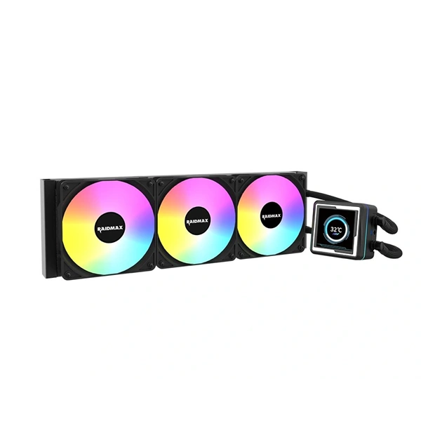 RAIDMAX LM360 360mm ARGB+LCD fekete vízhűtéses processzor hűtő