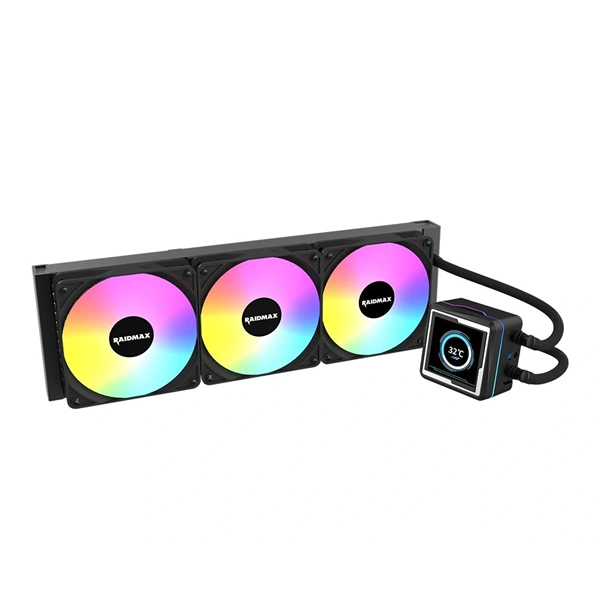 RAIDMAX LM360 360mm ARGB+LCD fekete vízhűtéses processzor hűtő