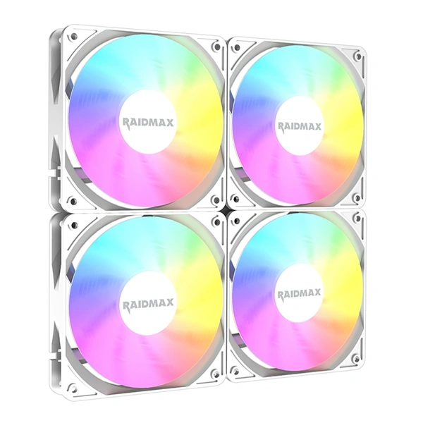 RAIDMAX X-AIR 4db 120mm RGB fehér ventilátor