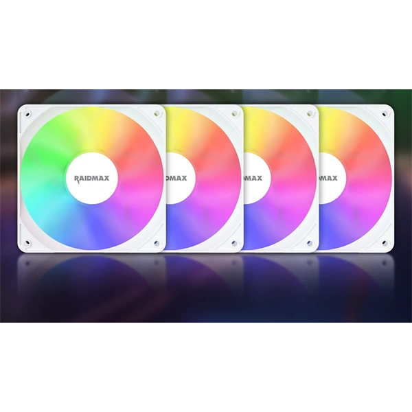 RAIDMAX X-AIR 4db 120mm RGB fehér ventilátor