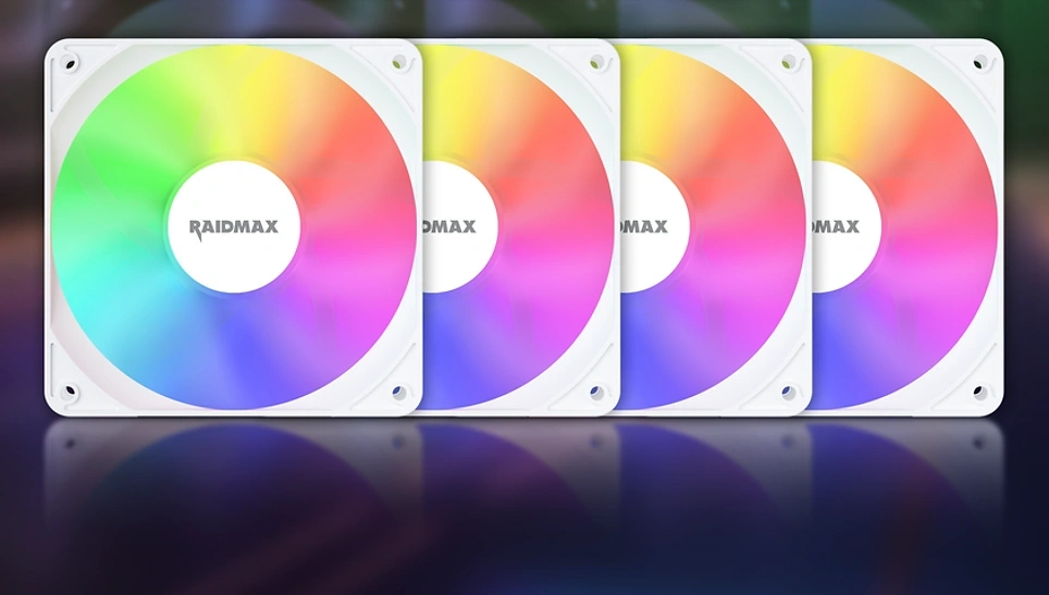RAIDMAX X-AIR 4db 120mm RGB fehér ventilátor