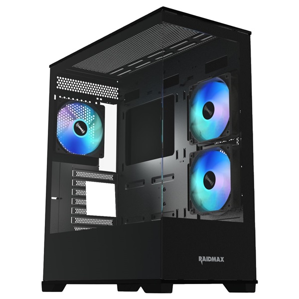 RAIDMAX i801 fekete (táp nélküli) ablakos ATX ház (Újszerű)