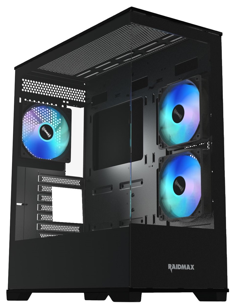 RAIDMAX i801 fekete (táp nélküli) ablakos ATX ház (Újszerű)