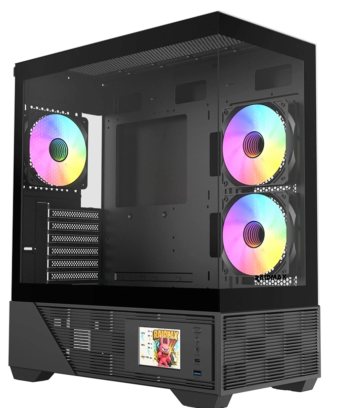 RAIDMAX i803BF LCD kijelzős BLACK ATX számítógépház