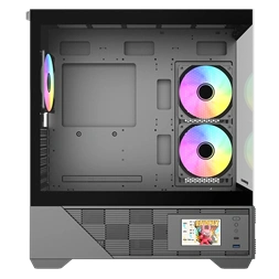 RAIDMAX i803BF LCD kijelzős BLACK ATX számítógépház