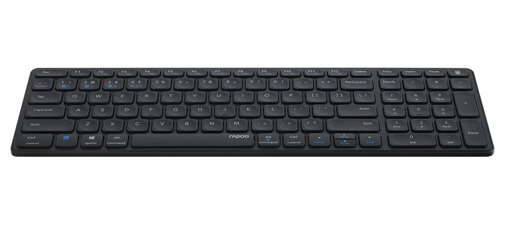 Rapoo 00217472 E9700M Bluetooth (3.0+4.0) + 2,4GHZ fekete vezeték nélküli billentyűzet