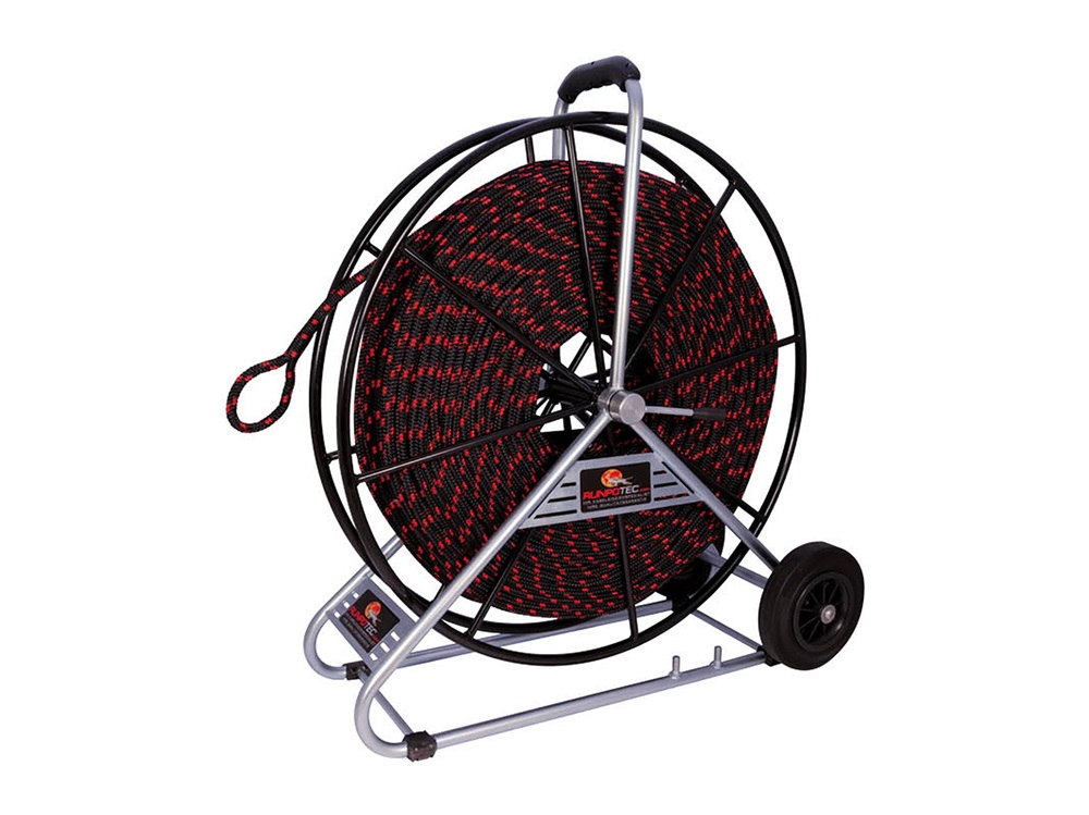 RUNPOTEC 101680 10mm/200m/1640kg/acél csévélődobbal poliészter behúzókötél