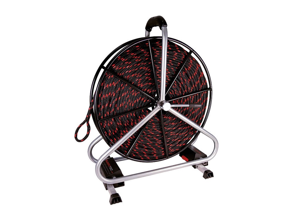RUNPOTEC 101690 8mm/120m/1100kg/acél csévélődobbal poliészter behúzókötél