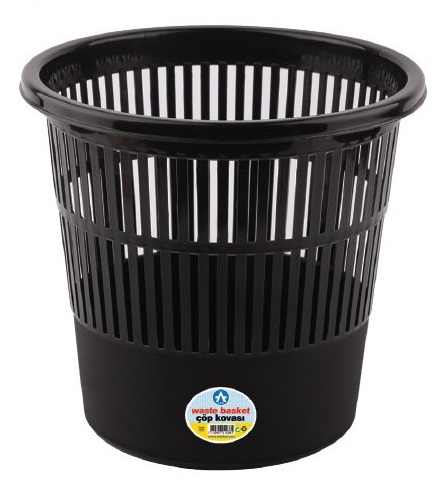 Rácsos fekete 16l-es 315x305mm műanyag papírkosár
