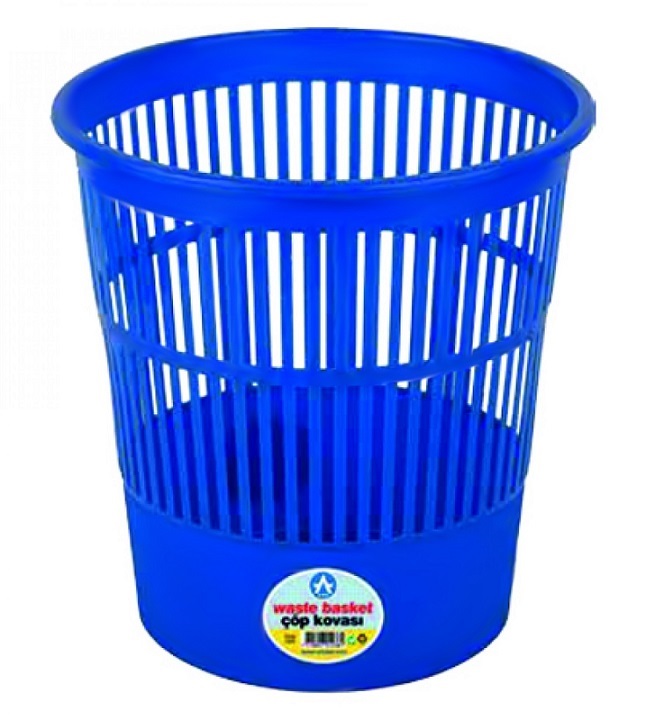 Rácsos kék 16l-es 315x305mm műanyag papírkosár