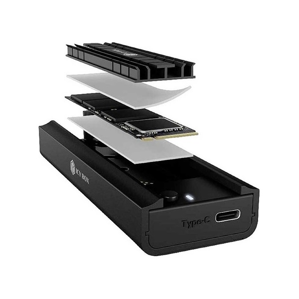 Raidsonic IB-180MC-C31 M.2 2280 PCIe NVMe / SATA3 USB3.2 Gen 2×1 C külső ház fekete