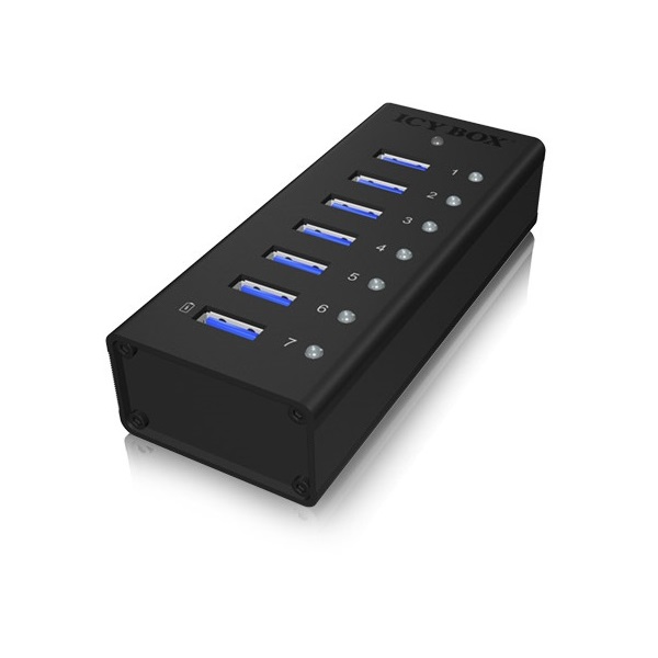 Raidsonic ICY BOX 7 portos USB3.0 HUB táppal