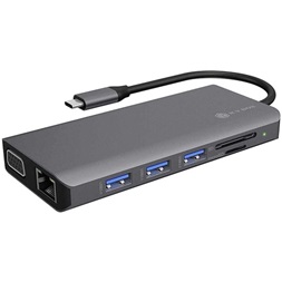 Raidsonic ICY BOX DockingStation 12-in-1 USB-C dokkoló szürke